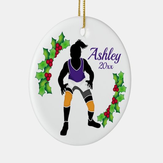 Custom Wrestling Xmas Ornament Purpl - Gelb (Rechts)