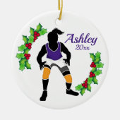 Custom Wrestling Xmas Ornament Purpl - Gelb (Vorne)