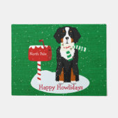 Custom Xmas Bernese Mt Dog Brief an Santa Burlap Fußmatte (Vorderseite)