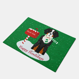 Custom Xmas Bernese Mt Dog Brief an Santa Burlap Fußmatte
