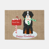 Custom Xmas Bernese Mt Dog Brief an Santa Burlap Fußmatte (Vorderseite)