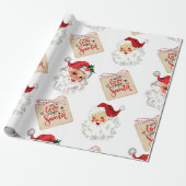 Custom Xmas Gift Wrap Retro Santa Holiday Paper Geschenkpapier (Ungerollt)