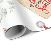 Custom Xmas Gift Wrap Retro Santa Holiday Paper Geschenkpapier (Rolleneckpunkt)