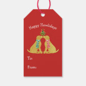 Custom Xmas Golden Retrievers Kissing Mistletoe Geschenkanhänger (Rückseite)