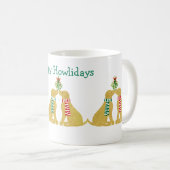 Custom Xmas Golden Retrievers Kissing Mistletoe Kaffeetasse (VorderseiteRechts)