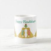 Custom Xmas Golden Retrievers Kissing Mistletoe Kaffeetasse (Mittel)