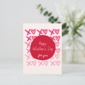Custom XOXO Bold Modern Happy Valentines Day Postkarte (Stehend Vorderseite)