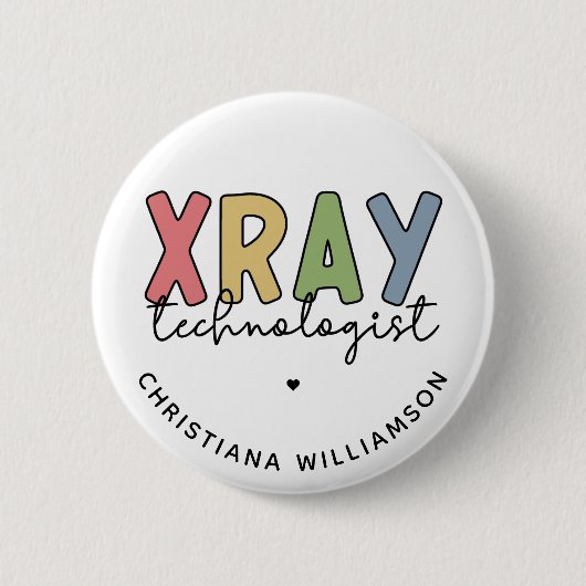 Custom Xray Technologist Röntgen Tech Geschenke Button (Vorderseite)