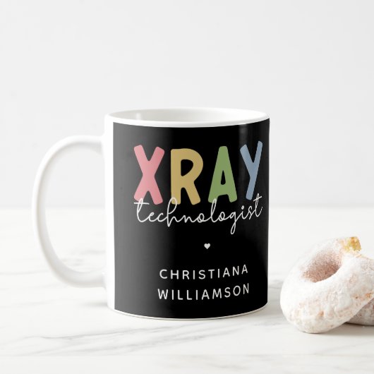 Custom Xray Technologist Röntgen Tech Geschenke Kaffeetasse (Mit Donut)
