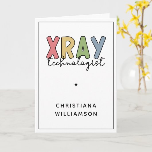 Custom Xray Technologist Röntgen Tech Geschenke Karte (Gelbe Blume)