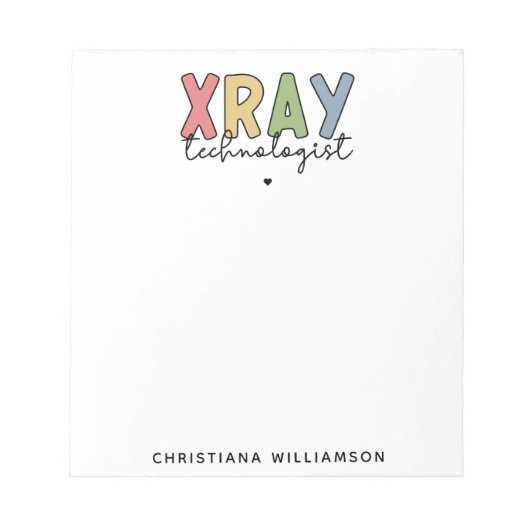 Custom Xray Technologist Röntgen Tech Geschenke Notizblock (Vorderseite)