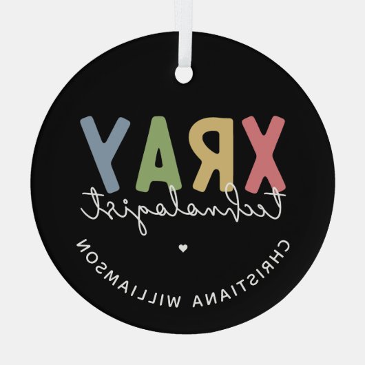 Custom Xray Technologist Röntgen Tech Geschenke Ornament Aus Glas (Rückseite)