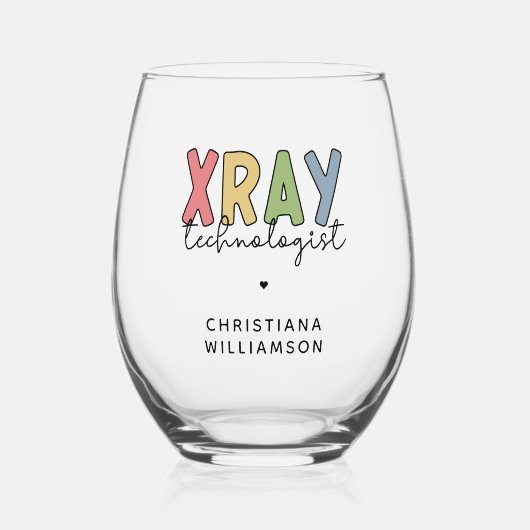 Custom Xray Technologist Röntgen Tech Geschenke Weinglas Ohne Stiel (Vorderseite)