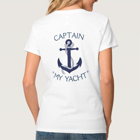 Custom Yacht Anchor "Your Name Here" T - Shirt (Rückseite)