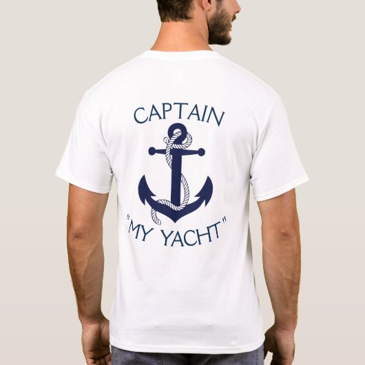 Custom Yacht Anchor "Your Name Here" T - Shirt (Rückseite)