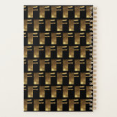 Custom Year 2019 Black Gold Monogram F Elegant Planer (Rückseite)