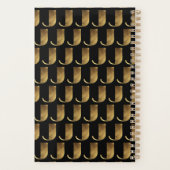 Custom Year 2019 Black Gold Monogram J Elegant Planer (Rückseite)