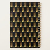 Custom Year 2019 Black Gold Monogram L Elegant Planer (Rückseite)