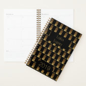 Custom Year 2019 Black Gold Monogram L Elegant Planer (Anzeige)