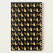 Custom Year 2019 Black Gold Monogram M Elegant Planer (Rückseite)