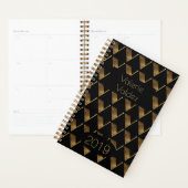 Custom Year 2019 Black Gold Monogram V Elegant Planer (Anzeige)