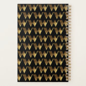 Custom Year 2019 Black Gold Monogram W Elegant Planer (Rückseite)