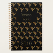 Custom Year 2019 Black Gold Monogram Y Elegant