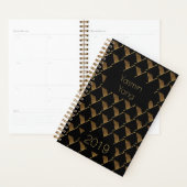 Custom Year 2019 Black Gold Monogram Y Elegant Planer (Anzeige)