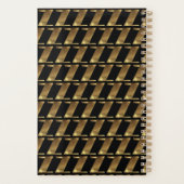 Custom Year 2019 Black Gold Monogram Z Elegant Planer (Rückseite)