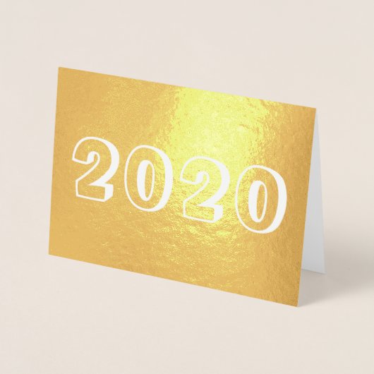 Custom Year 2020 Happy New Year Numbers Folienkarte (Vorderseite)