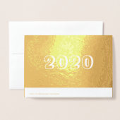 Custom Year 2020 Happy New Year Numbers Folienkarte (Rückseite mit Umschlag)