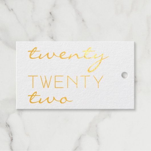 Custom Year 2022 Moderne Typografie Elegant Geschenkanhänger (Vorderseite (Horizontal))