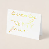 Custom Year 2024 Moderne Typografie Chic Elegant Folienkarte (Vorderseite)
