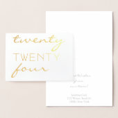 Custom Year 2024 Moderne Typografie Chic Elegant Folienkarte (Anzeige)