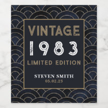 Custom Year 40. Blue Birthday Party