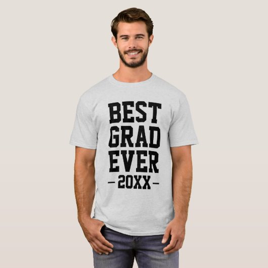Custom Year Best Grad je Bold Letter Abschluss T-Shirt (Vorne ganz)