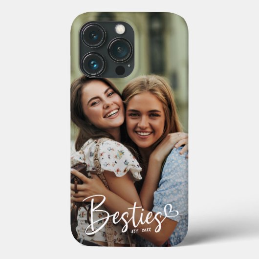 Custom Year Besties BESTE FREUNDIN Modernes Script Case-Mate iPhone Hülle (Rückseite)