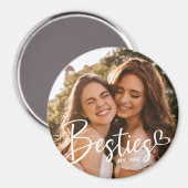 Custom Year Besties BESTE FREUNDIN Modernes Script Magnet (Vorderseite/Rückseite)