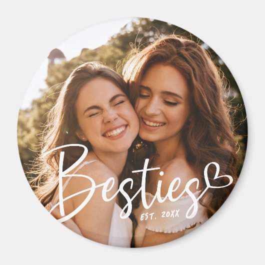 Custom Year Besties BESTE FREUNDIN Modernes Script Magnet (Vorne)