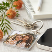 Custom Year Besties BESTE FREUNDIN Modernes Script Schlüsselanhänger (Vorderseite rechts)