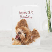 Custom Year Birthday Cute Dog Puppy Pet Karte (Vorderseite)