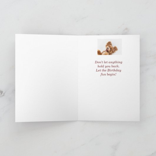 Custom Year Birthday Cute Dog Puppy Pet Karte (Innenseite)