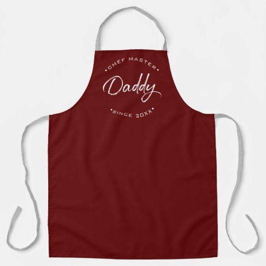 Custom Year Chef Master Daddy Red Personalized Schürze (Vorderseite)