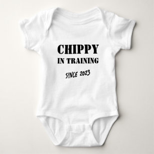 Custom Year "Chippy in Training" Carpenter Tradie Baby Strampler