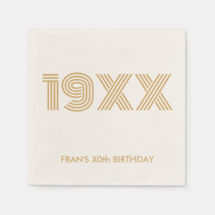 Custom Year Gold Personalisiert Geburtstag Napkins Serviette