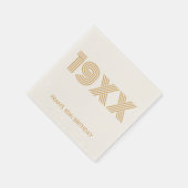 Custom Year Gold Personalisiert Geburtstag Napkins Serviette (Ecke)