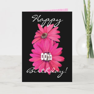 Custom Year Happy Birthday Hübsch Pink Daisies Karte