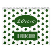 Custom Year Irish Kleeblatt Pattern Modern 2020 Kalender (Titelbild)