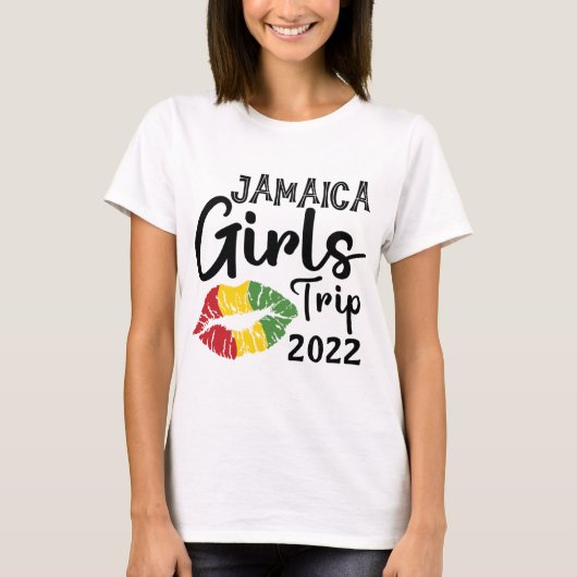 Custom Year Jamaica Girl Trip Matching T-Shirt (Vorderseite)