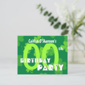 Custom Year Kleeblatts Birthday Party V01 Einladung (Stehend Vorderseite)